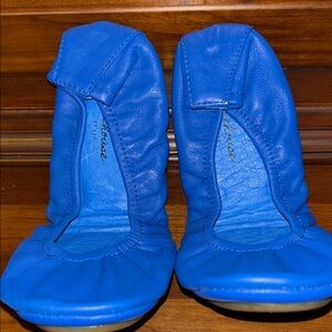 Blue Leather Women's Flats